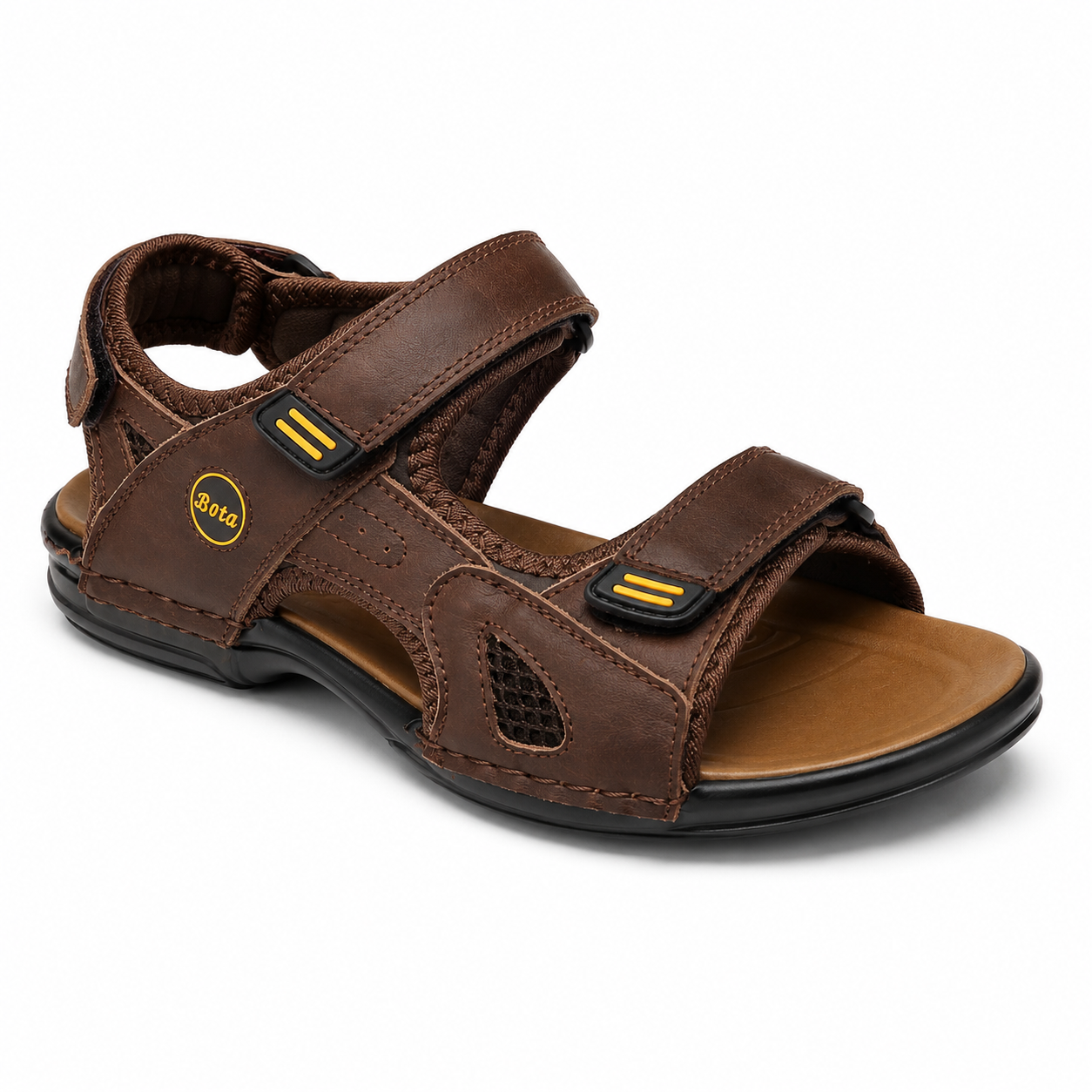 Мужские сандалии Bota — чёрные и коричневые, удобные летние, фото 4